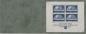 Preview: ANK 555 A "WIPA Block" WITH ENVELOPE 1933, 4 × 50+50 Groschen violet-blue