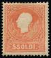 Preview: ANK LV 009 II a 5 SOLDI ÖSTERREICH, 1858/59 Nr. 9 II a *, (hell)rot