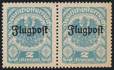 ANK (5) Paar Plattenfehler Flugpost 1922 nicht verausgabt PF (5) II.