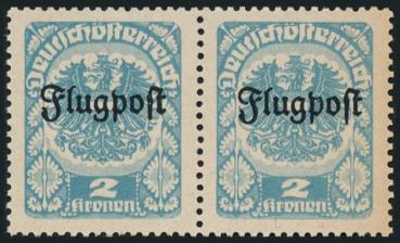 ANK (5) Pair of plate flaw stamps, Airmail 1922, not issued, PF (5) I. + PF (5) V.