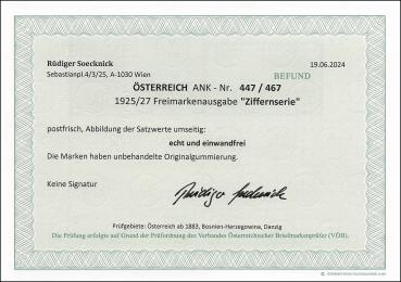 Preview: ANK 447-467 Satz 1925/1927 "Ziffernserie"