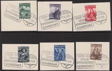 ANK 0557–562 “Katholikentag” 1933 on piece