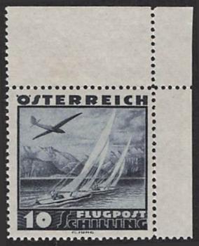 ANK 0612 Airmail 1935, value 10 Schilling upper right corner piece
