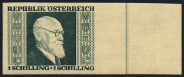 ANK 780 B - 783 B "Renner Satz aus Kleinbogen" 1946 jeweils geschnitten auf Japanpapier