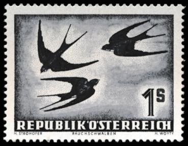 ANK 0967-0973. 1950/53 airmail series