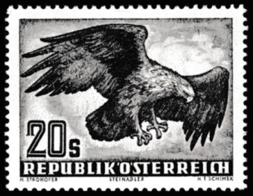 ANK 0967-0973. 1950/53 airmail series