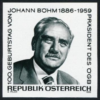 ANK 1867 Ph Phasendrucke "100. Geb. Johann Böhm" 1986 ungezähnt