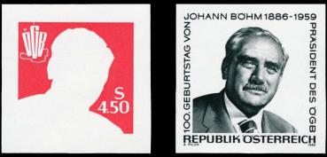 ANK 1867 Ph Phasendrucke "100. Geb. Johann Böhm" 1986 ungezähnt