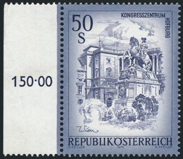 ANK 1601b Österreich 1998 – 50 Schilling „Schönes Österreich“ blaugrau – postfrisch mit Randziffer 150,00 und Foto-Kurzbefund