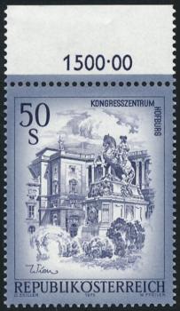 ANK 1601b Österreich 1998 – 50 Schilling „Schönes Österreich“ blaugrau – postfrisch mit Randziffer 1500,00 und Foto-Kurzbefund