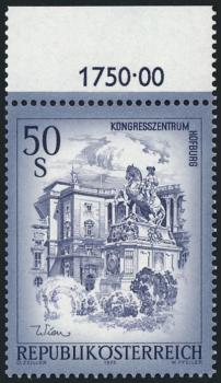 ANK 1601b Österreich 1998 – 50 Schilling „Schönes Österreich“ blaugrau – postfrisch mit Randziffer 1750,00 und Foto-Kurzbefund