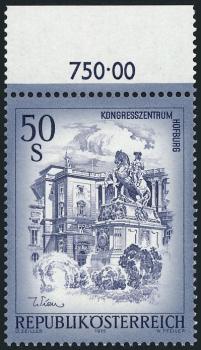 ANK 1601b Österreich 1998 – 50 Schilling „Schönes Österreich“ blaugrau – postfrisch mit Randziffer 750,00 und Foto-Kurzbefund