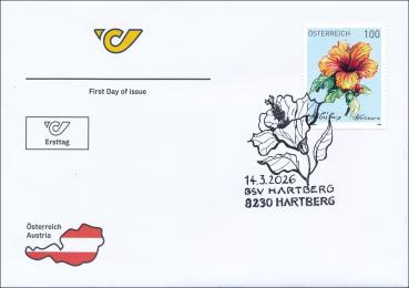 Abonnementmarke 2025 "Hibiskus" FDC