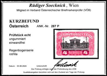 ANK 0287 P 4 Kronen Unperforated (*)