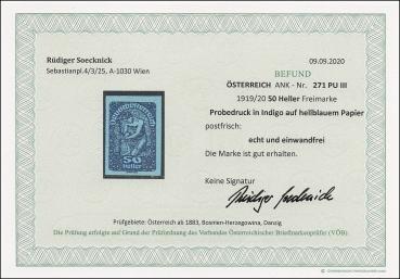 Preview: ANK 271 PU III 1919/20 50 Heller Freimarke