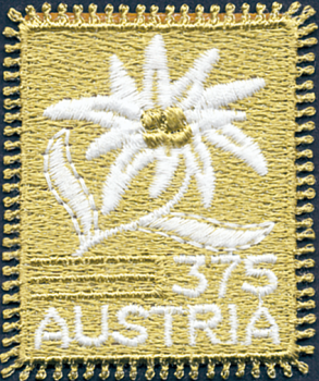 ANK 2572 Österreich 2005 – Edelweiß – Selbstklebende gestickte Sondermarke in Einzelfertigung