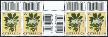 ANK 2659 ZW – Österreich 2007 – 75 Cent „Schneerose“ – oberes waagrechtes Zwischenstegpaar