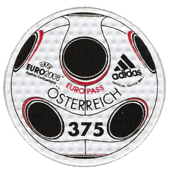 ANK 2750 Österreich 2008 – UEFA EURO 2008 Adidas – Selbstklebende runde Briefmarke aus Polyurethan-Leder