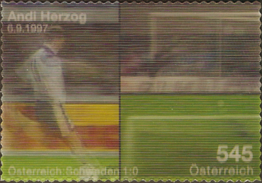 ANK 2757 Österreich 2008 – UEFA EURO 2008 „Andreas Herzog – Tor“ – Lentikularmarke – Innovative Briefmarke – postfrisch