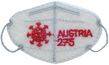 ANK 3619 Österreich 2021 – Mini-FFP2-Maske – Gestickte Sondermarke aus Original-FFP2-Maskenstoff