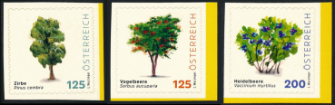 ANK 3915–3917 Österreich 2026 – Freimarken „Bäume und Sträucher“ – Ergänzungswerte – kompletter Satz (3 Werte) – selbstklebend