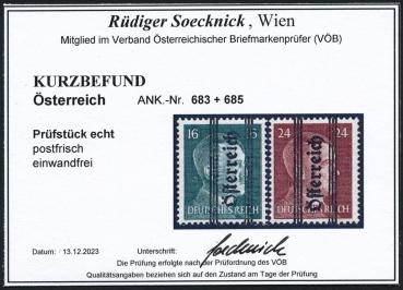 Preview: ANK 683 + 685 Grazer Aushilfsausgabe 1945 Werte 16 und 24 Pfennig