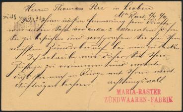 Preview: Correspondenz Karte LEOBEn im Zuge VILLACH - MARBURG