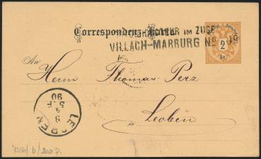 Correspondenz Karte LEOBEn im Zuge VILLACH - MARBURG
