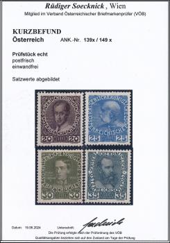 Preview: ANK 0139 x - 149 x Thronjubiläum Kaiser Franz Joseph 1913