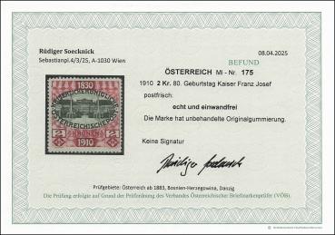 Preview: ANK 0175 1910 2 Kr. 80. Geburtstag Kaiser Franz Josef
