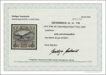 Preview: ANK 0176 1910 5 Kr. 80. Geburtstag Kaiser Franz Josef