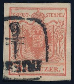 ANK 003 Type M II 3 Kreuzer 1850/54