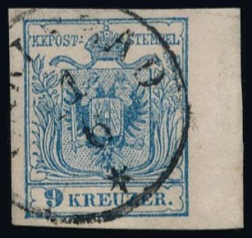 ANK 005 Type M III 9 Kreuzer 1850/54