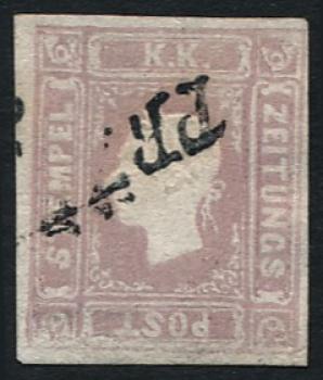 ANK 017 Newspaper Tax Stamp 1.05 Kreuzer 1858/59