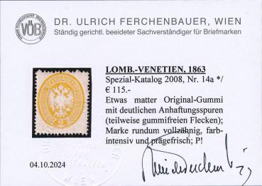 ANK LV 014 a LOMBARDY-VENETIA, 1863