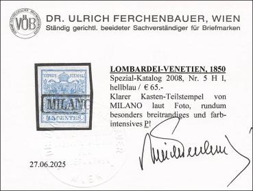 ANK 005 Type I Lombardy-Venetia 45 Centesimi 1850