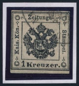 ANK LV 1 Lombardy–Venetia Newspaper Tax Stamp 1 Kreuzer 1858