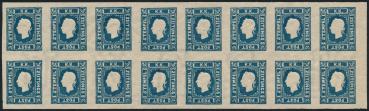 ANK ND 17 Österreich – Zeitungsstempel-Neudruck – 16er-Einheit mit waagrechtem Wasserzeichen – sehr selten