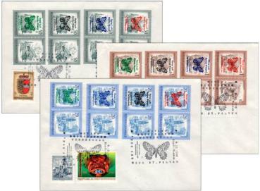 3 envelopes with butterfly print
