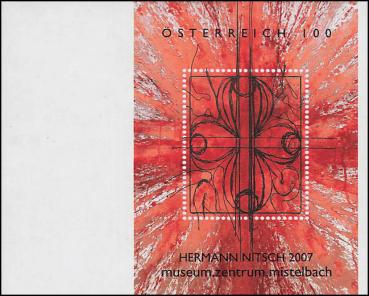 ANK 2681 / Block 40 2007 100 Cent Blockausgabe „Moderne Kunst (Hermann Nitsch)” Vorlagestück