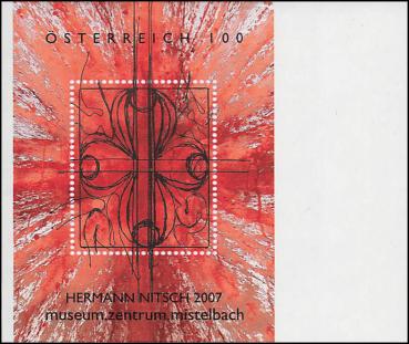 ANK 2681 / Block 40 2007 100 Cent Blockausgabe „Moderne Kunst (Hermann Nitsch)“ Vorlagestück