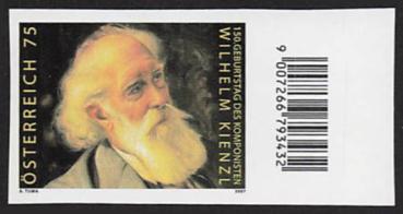 ANK 2702 U 2007 75 C. “100. Geburtstag Wilhelm Kienzl” ungezähnt
