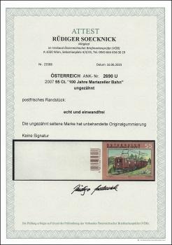 Preview: ANK 2690 U 2007 55 Ct. “100 Jahre Mariazeller Bahn” ungezähnt