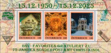 BSV - Favoriten congratulates special post office Christkindl