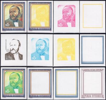 ANK 2085 U + Ph U – 2088 U + Ph U Naturwissenschaflter komplette Serie = 4 Marken UNGEZÄHNT