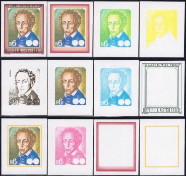 ANK 2085 U + Ph U – 2088 U + Ph U Naturwissenschaflter komplette Serie = 4 Marken UNGEZÄHNT