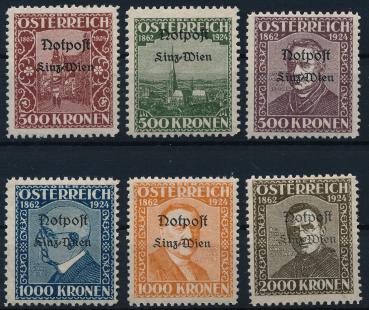 Notpost 1924 Linz kompletter Satz alle 6 Werte postfrisch