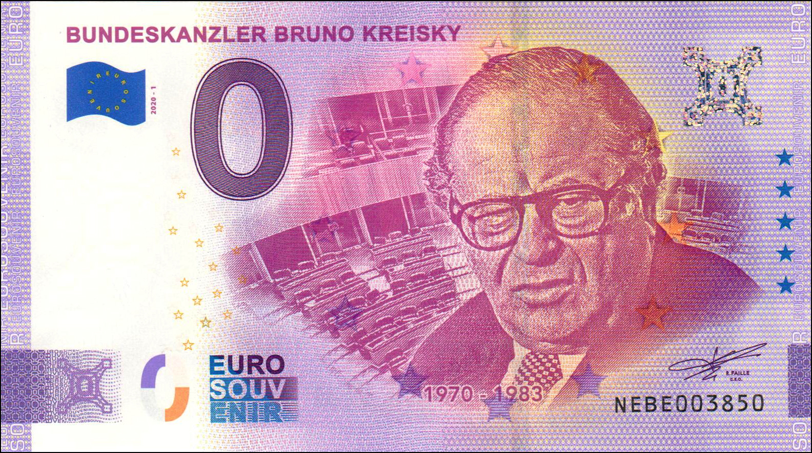 Null Euro ANK - ANK 044 Bruno Kreisky 0-Euro Schein