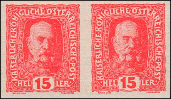 ANK - Single stamp 15 Heller imperforated