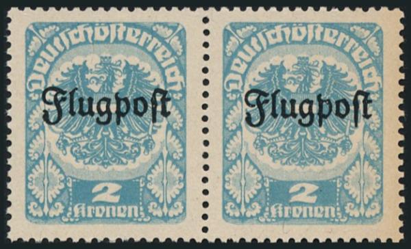 ANK (5) Pair of plate flaw stamps, Airmail 1922, not issued, PF (5) I. + PF (5) V.